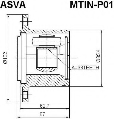 ASVA MTIN-P01 Joint Kit, drive shaft